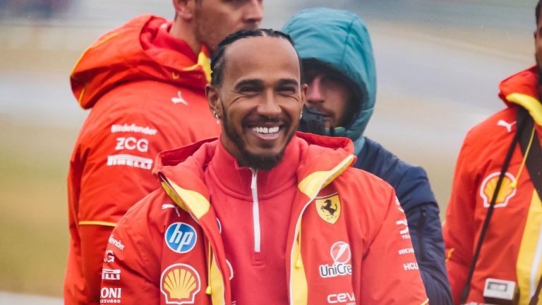 Hamilton Experiences Joy of Driving a Ferrari on Track for the First Time