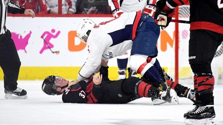 NHL Star Alex Ovechkin Dominates Rookie Andrei Svechnikov in Fight