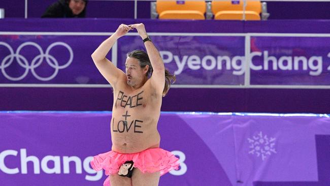 Olympic Streaker in Tutu and Pouch Captivates PyeongChang Audience